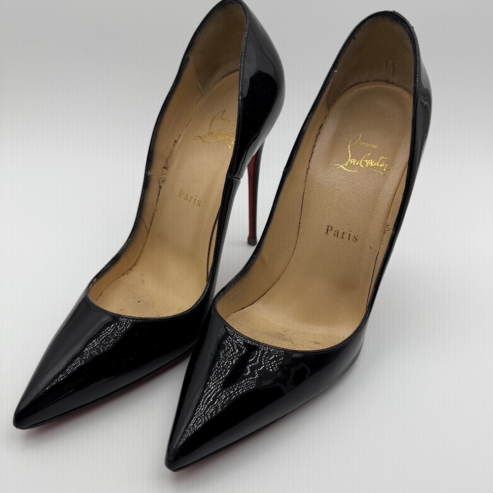 CHRISTIAN LOUBOUTIN SO KATE 120 PATENT PUMPS 40.5